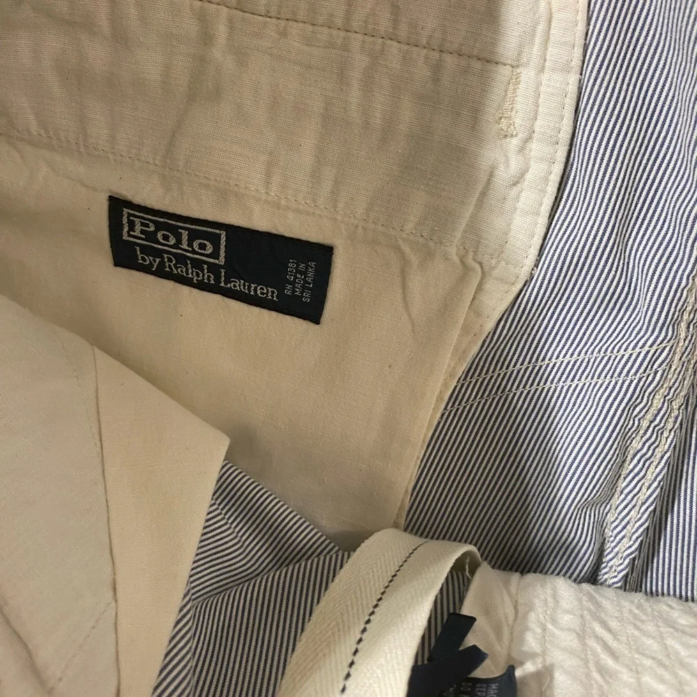 Polo by Ralph Lauren Blue bd White Striped Cargo Shorts 34 (OK)